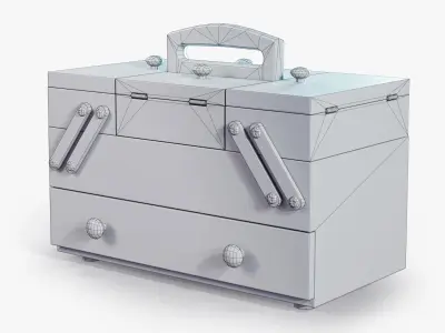 Sewing Box Wooden  Low-poly 3D model