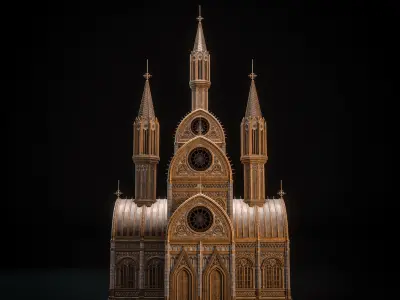 GOTHIC MODULAR BUILDING 4 Low-poly 3D model
