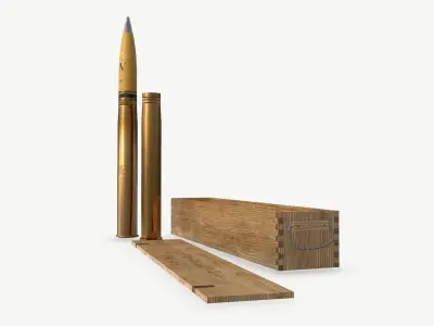 German 88mm FLAK Ammo Low-poly 3D model