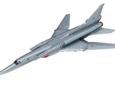 Tupolev Tu-22M Russian Strategic bomber Low-poly 3D model