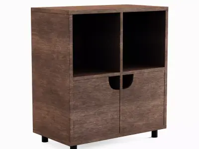 Simple Bookcase A 03 Low-poly 3D model
