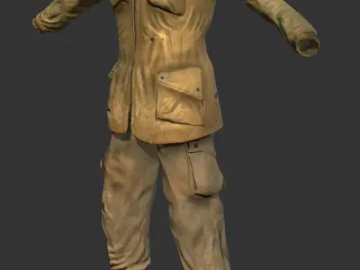 Military World War 2 Soldier Uniform Game Ready Low-poly 3D model
