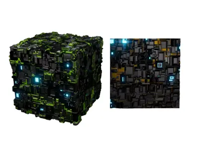Sci Fi material - Procedural 3D model