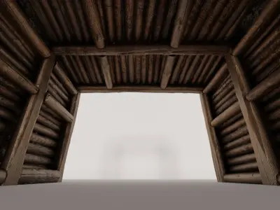 Mine Tunnel kit Low-poly 3D model Low-poly 3D model