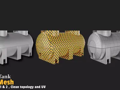 6 Fuel Tank Base Mesh Low-poly 3D model