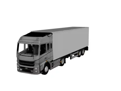 Generic Truck with Trailer Modern Transport Logistics Vehicle 3D model