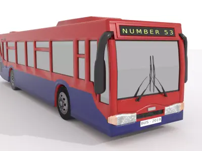 Single Decker Bus BLEND-OBJ-FBX-DAE-GLB 3D model