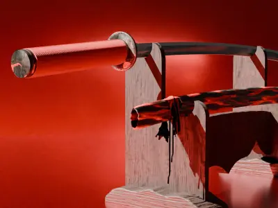 Samurai Katana Sword 3D Model Low-poly 3D model