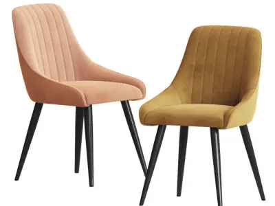 Chipman Velvet Upholstered Side Chair 3D model