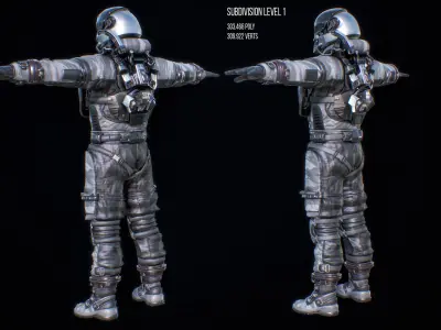 Sci-Fi Military Pilot Character PBR 3D model