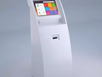 Touch Screen Pay Terminal Screen Display Console Low-poly 3D model