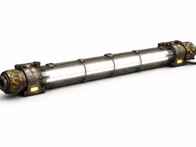 Industrial Sci-Fi Tube Light - Neon Lamp PBR Low Poly Game Ready Low-poly 3D model