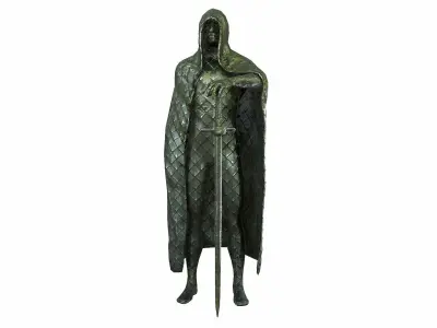 Medieval Statue Low-poly 3D model