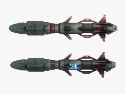 Missile 10 sci-fi low poly Low-poly 3D model