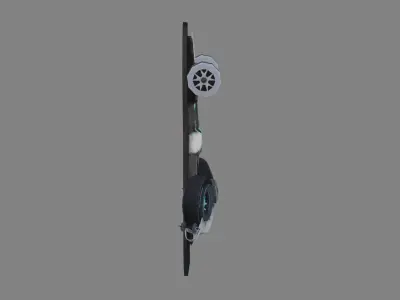 cartoon skateboard - aircraft Low-poly 3D model