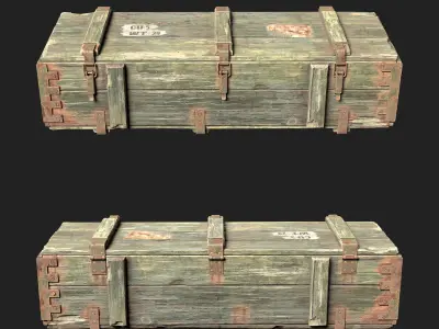Military box Low-poly 3D model shop