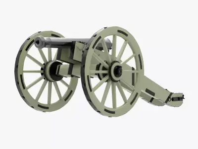 Old Six Pounder Cannon 3D model