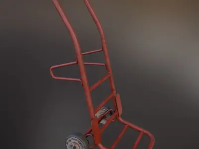 Hand Truck Low-poly 3D model 10