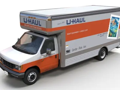  U-Haul moving box truck Low-poly 3D model