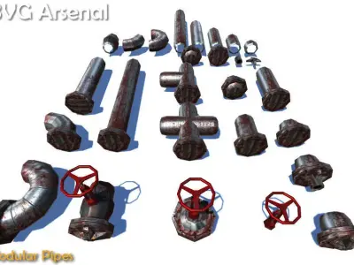 Modular Pipes - HQ Low-poly 3D model
