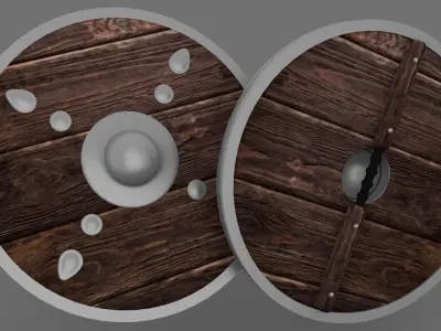 Viking shield low-poly model game ready Low-poly 3D model
