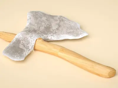 axe stone axe Low-poly 3D model