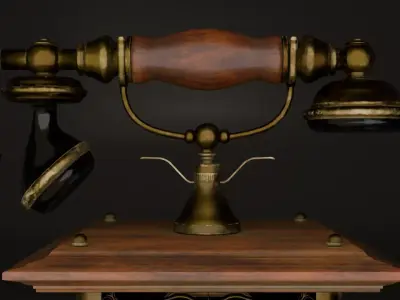Retro Telephone - Game Ready  Low-poly 3D model