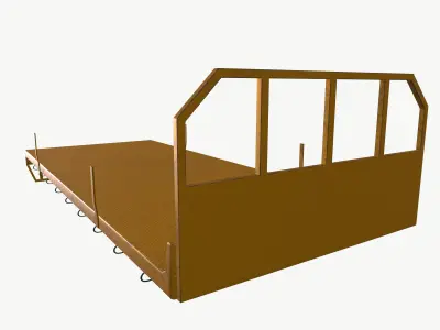 Flat bed trailer 3D model