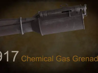 1917 Chemical Gas Grenade Low-poly 3D model