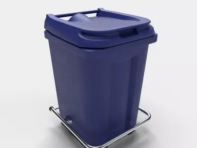 Hospital Waste Bin Low-poly 3D model