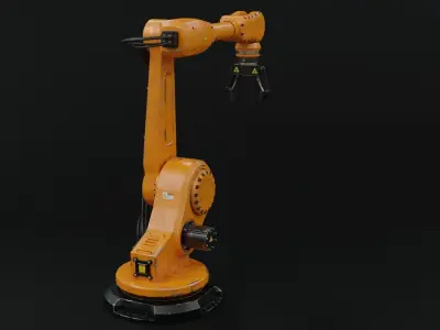 Industrial robot arm dirty lowpoly Low-poly 3D model