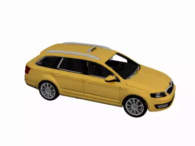 Skoda Octavia Taxi Sedan City Transport Vehicle Model 3D model