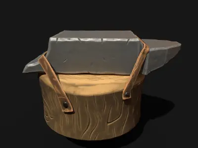 Low Poly Game Ready Stylized Anvil Low-poly 3D model
