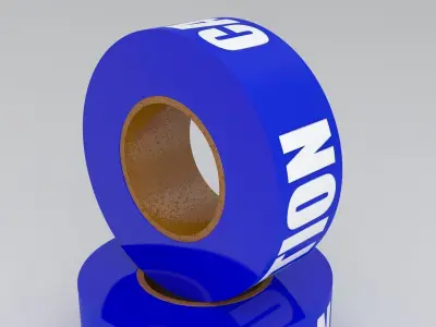 Caution Tape Blue 3D model