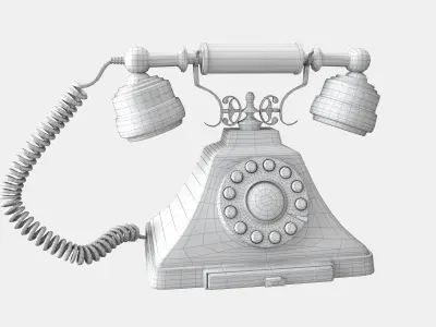Old Fashioned 1930s Vintage Phone 3D model