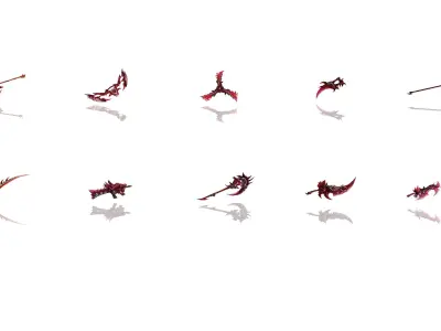 Frozen Bone Weapons 3D Model Pack