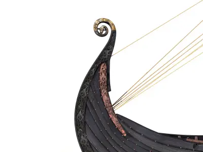 Oseberg Viking ship 2 Low-poly 3D model