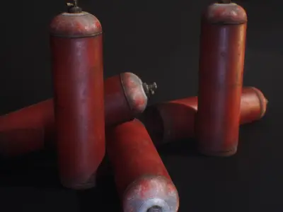 PBR Gas bottle - Texture Variation  Low-poly 3D model