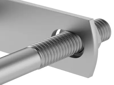 U Bolt two stainless steel bolts 3D model