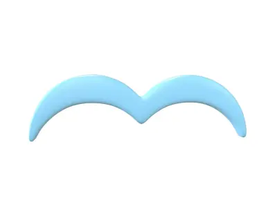 Line Seagull Symbol v1 002 Low-poly 3D model