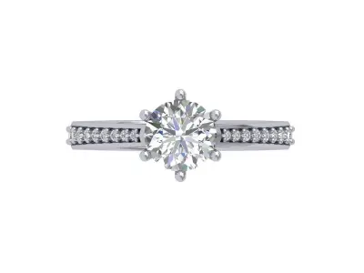 Solitaire Engagement Ring 3D print model 71