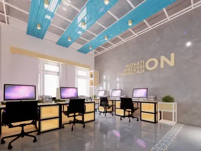 Industrial Interior Office 3D model purchase