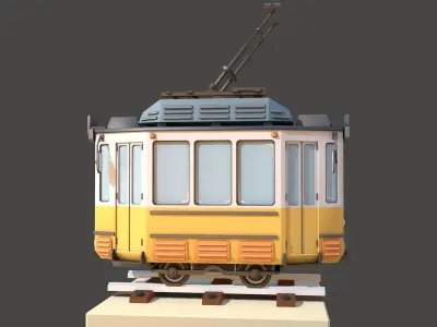 Old Tram Budapest  Low-poly 3D model