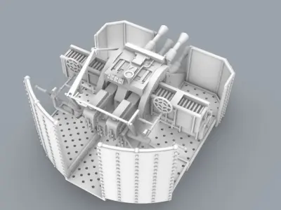Pom Pom QF 2 Pounder 40mm Low-poly 3D model