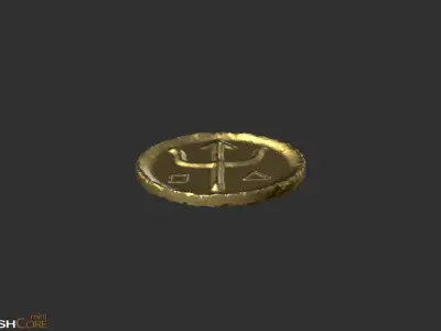 GoldCoin Low-poly 3D model