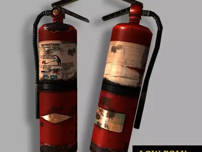 Fire Extinguisher Low-poly 3D model 10