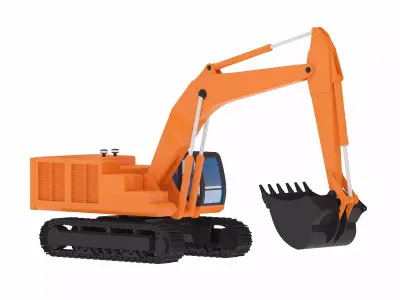 Excavator Mining ZX870 Low-poly 3D model