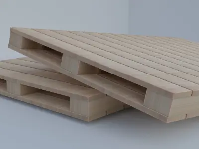 industrial  wooden board Low-poly 3D model
