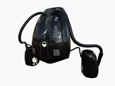 Jetpack I03 Black White - SciFi Character Design Low-poly 3D model