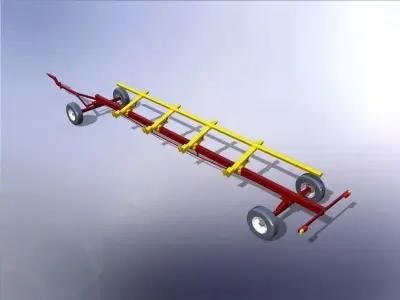 30 ft combine header trolley 3D model